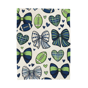 Emerald Blue Seattle Football Woven Blanket