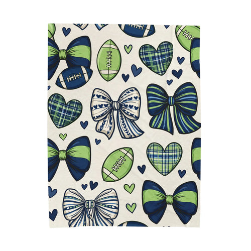 Emerald Blue Seattle Football Woven Blanket