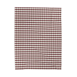 Christmas Plaid Woven Blanket Burgandy Forest Green