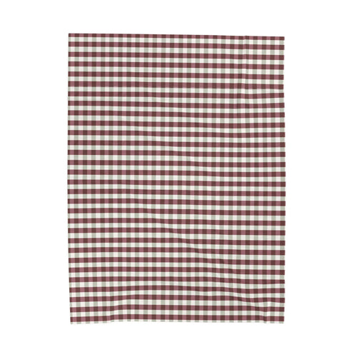 Christmas Plaid Woven Blanket Burgandy Forest Green