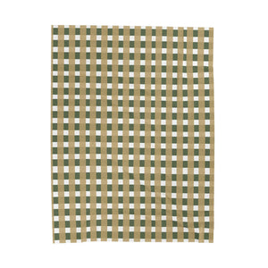 Olive Green Camel Plaid Woven Blanket Cozy