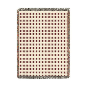 Burgundy Cream Plaid Woven Blanket Christmas Throw
