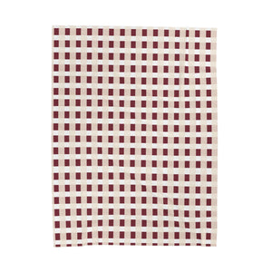 Burgundy Cream Plaid Woven Blanket Christmas Throw