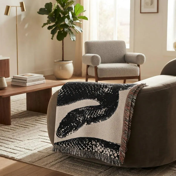 Snake Woven Blanket Snake Lover Throw