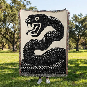 Eclectic Drawn Snake Woven Blanket