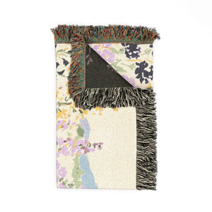 Pastel Wildflower Scene Woven Blanket