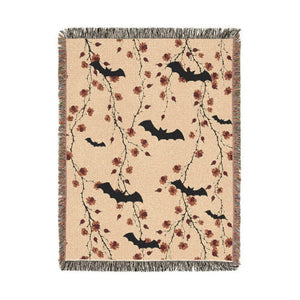 Halloween Floral Woven Blanket Tiny Flowers