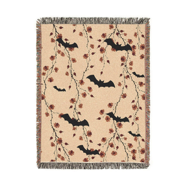 Halloween Floral Woven Blanket Tiny Flowers
