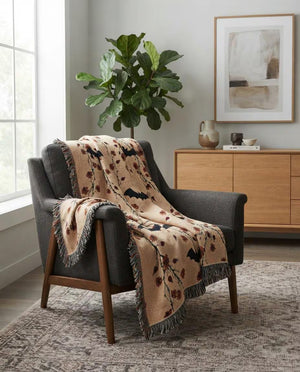 Halloween Floral Woven Blanket Tiny Flowers