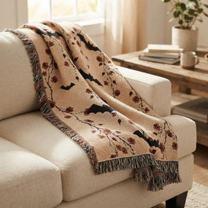 Halloween Floral Woven Blanket Tiny Flowers