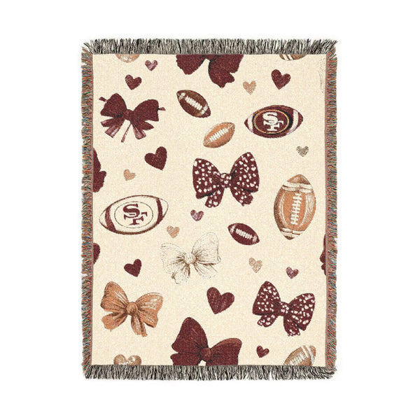 San Francisco Bay Football Woven Blanket