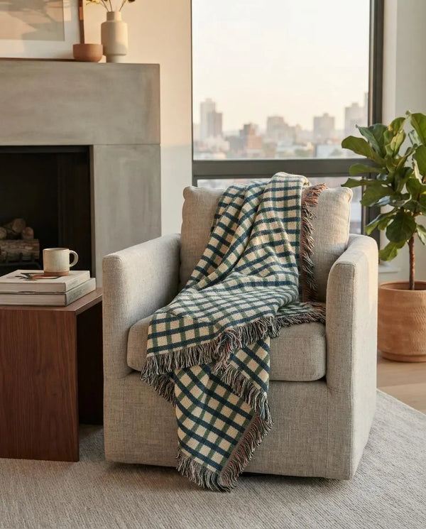 Seattle Football Gingham Woven Blanket