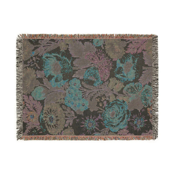 Pastel Wildflower Butterfly Woven Blanket
