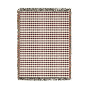 Christmas Plaid Woven Blanket Burgandy Forest Green