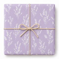Lavender Botanical Sprig Gift Wrap tied with natural twine