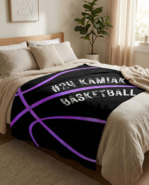 Personalized Basketball Name and Number Blanket