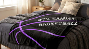 Personalized Basketball Name and Number Blanket