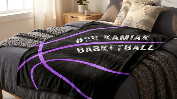 Personalized Basketball Name and Number Blanket