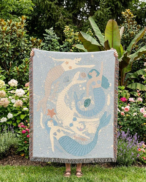 Whimsical Mermaid Woven Blanket