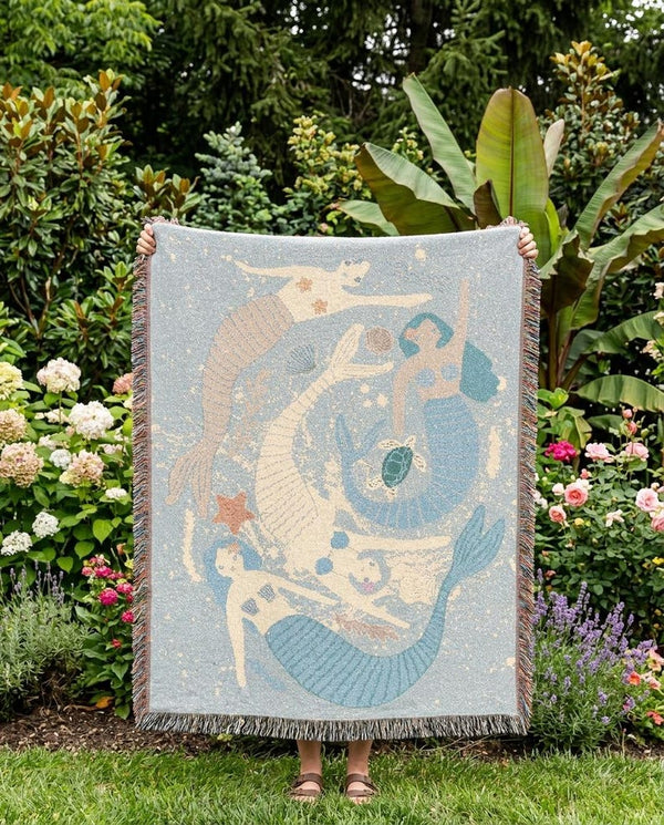 Whimsical Mermaid Woven Blanket