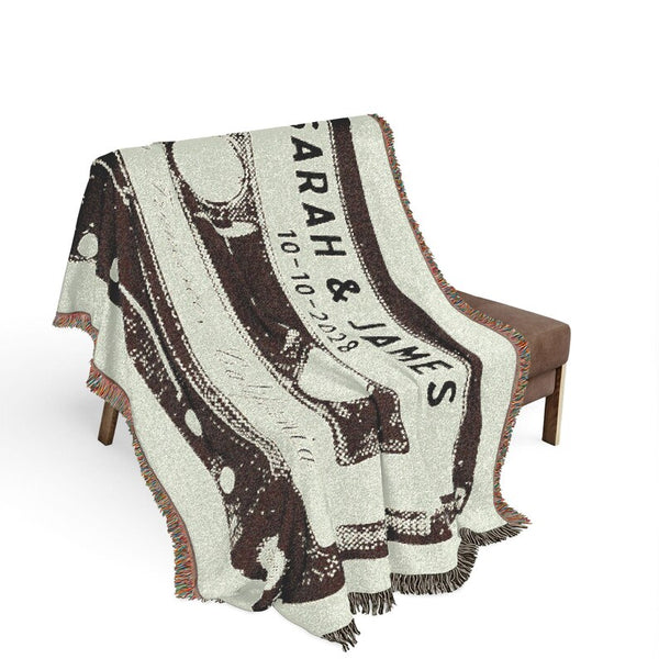 Personalized Cassette Tape Woven Blanket