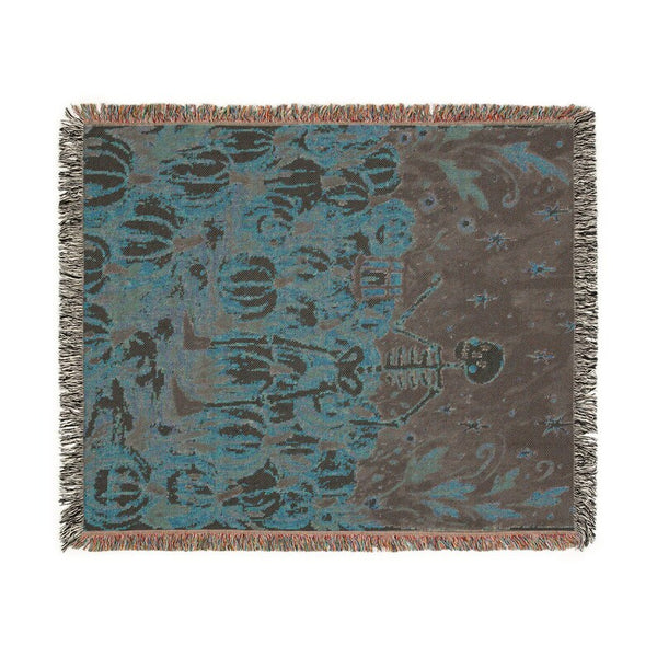 Skeleton Pumpkin Patch Woven Blanket
