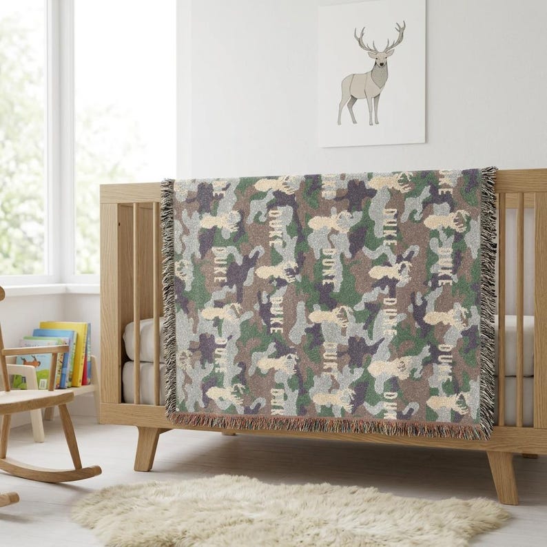 Personalized Deer Camo Blanket