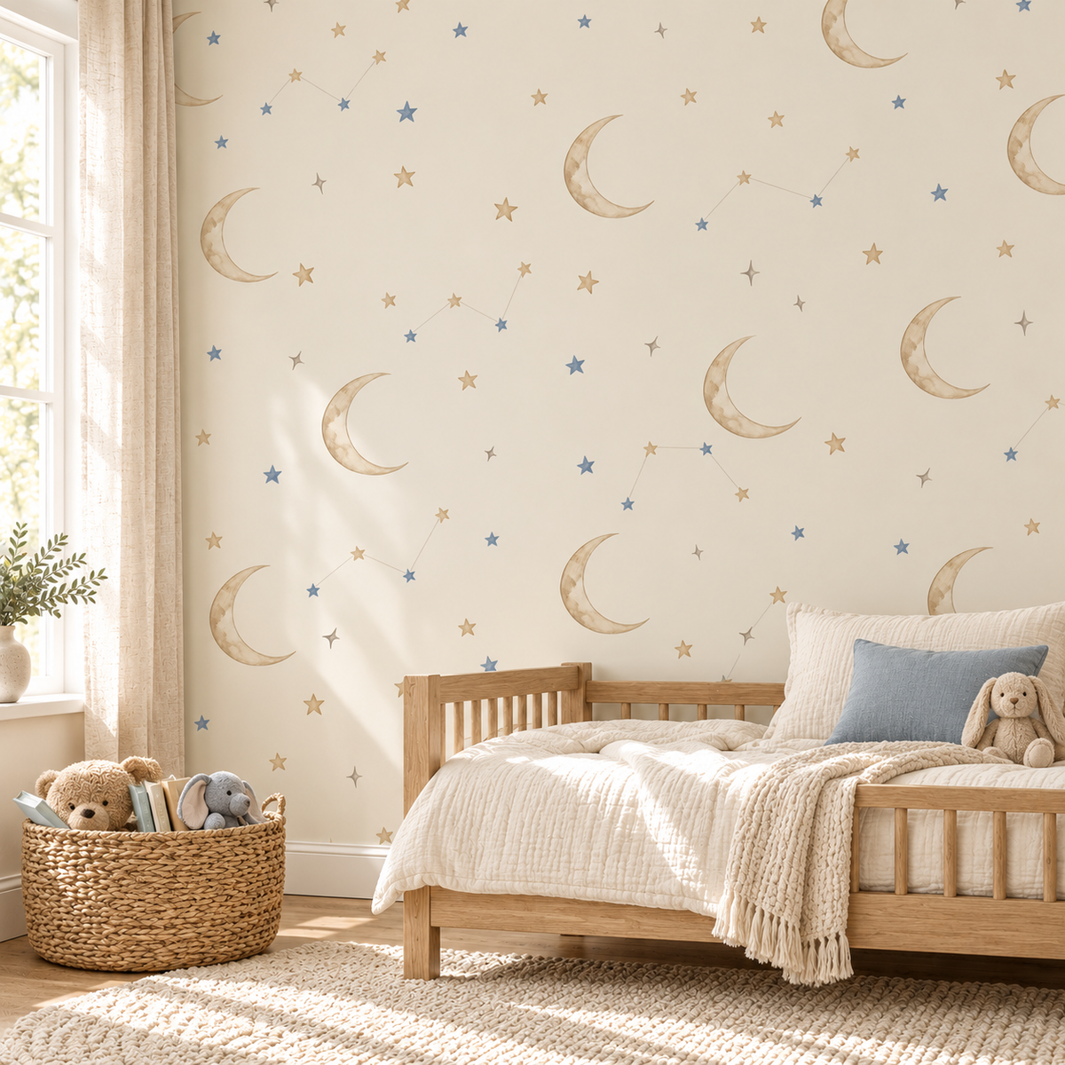 Moon & Constellations Nursery Wallpaper additional lifestyle room mockup