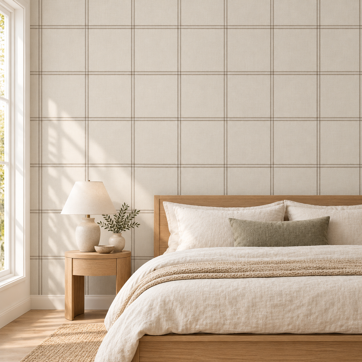 Mushroom Windowpane Wallpaper additional lifestyle room mockup