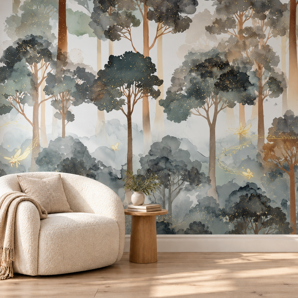 Fairy Tale Forest wallpaper reading nook