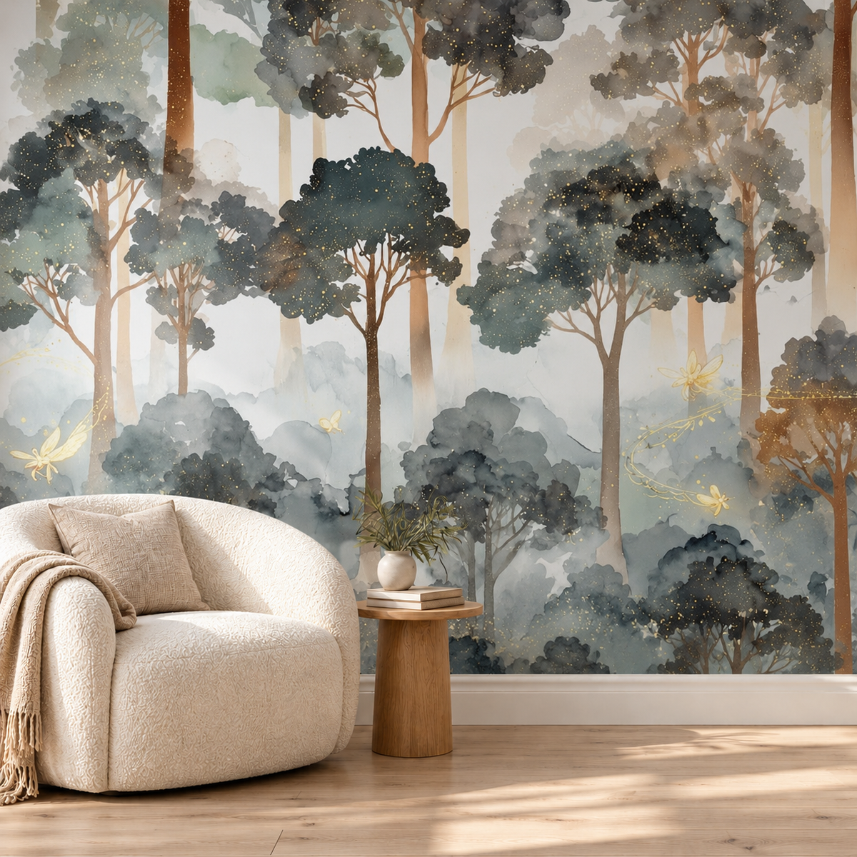 Fairy Tale Forest wallpaper reading nook