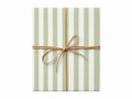 sage green stripes wrapping paper gift box with jute twine