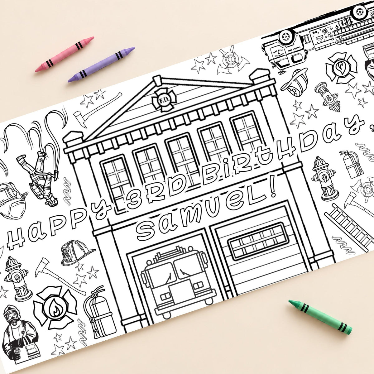 Firefighter coloring banner featured cover