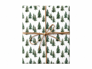 Minimalist Christmas Tree Wrapping Paper gift tied with twine