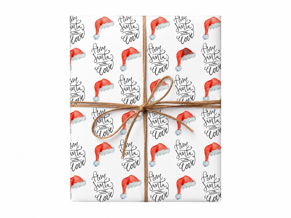 Santa Gift Wrap From Santa Wrapping Paper gift tied with twine