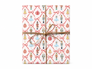 Vintage Nutcracker Christmas Wrapping Paper gift tied with twine