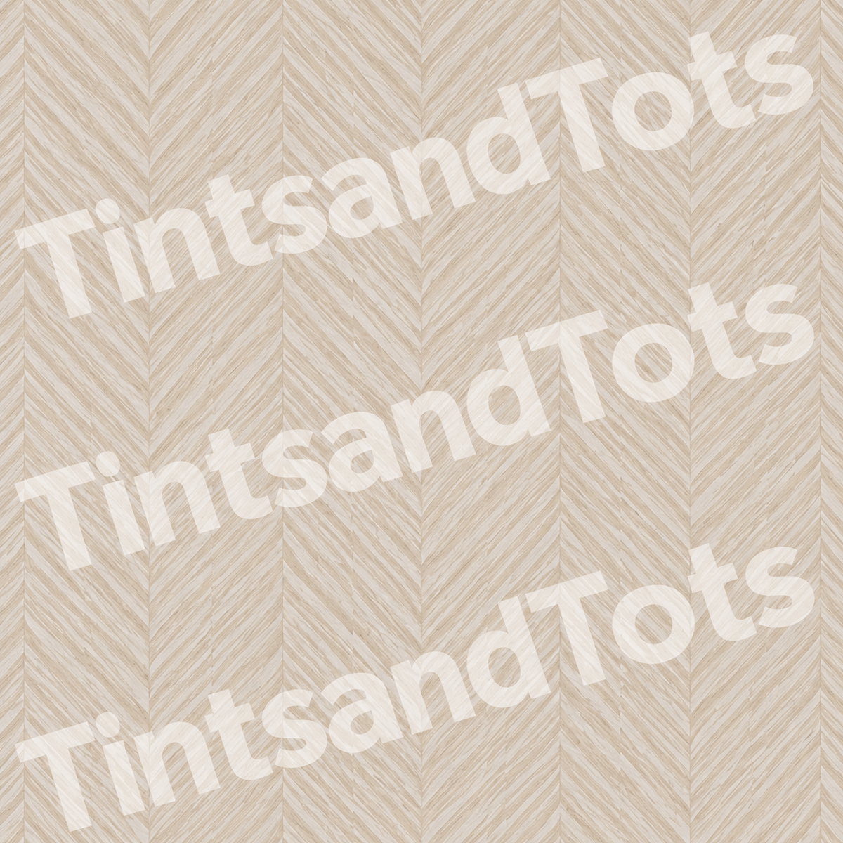 Mushroom Herringbone Wallpaper — zoomed-in design preview with translucent TintsandTots watermark