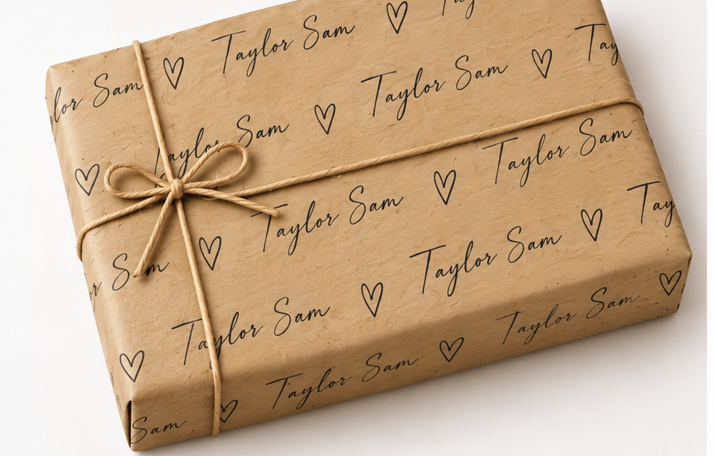 Approved kraft gift wrap mockup 2