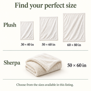 Plush and sherpa blanket size guide