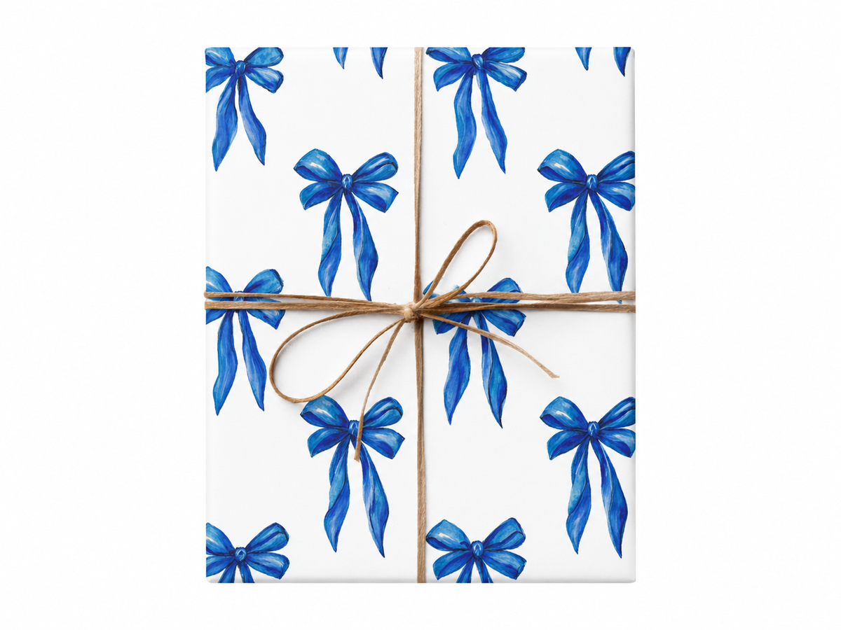 Blue Ribbon Gift Wrap gift tied with twine