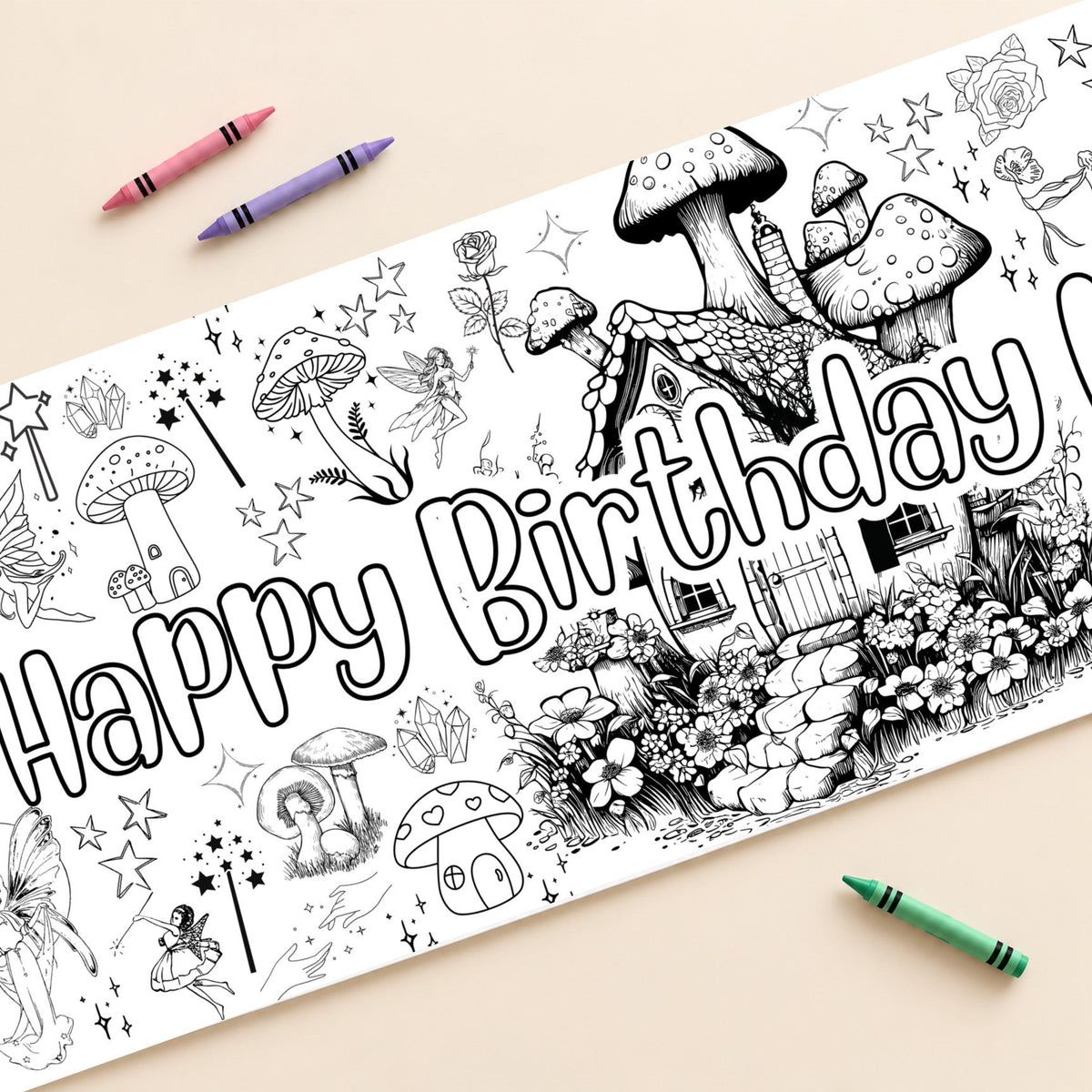 Fairy coloring banner cover