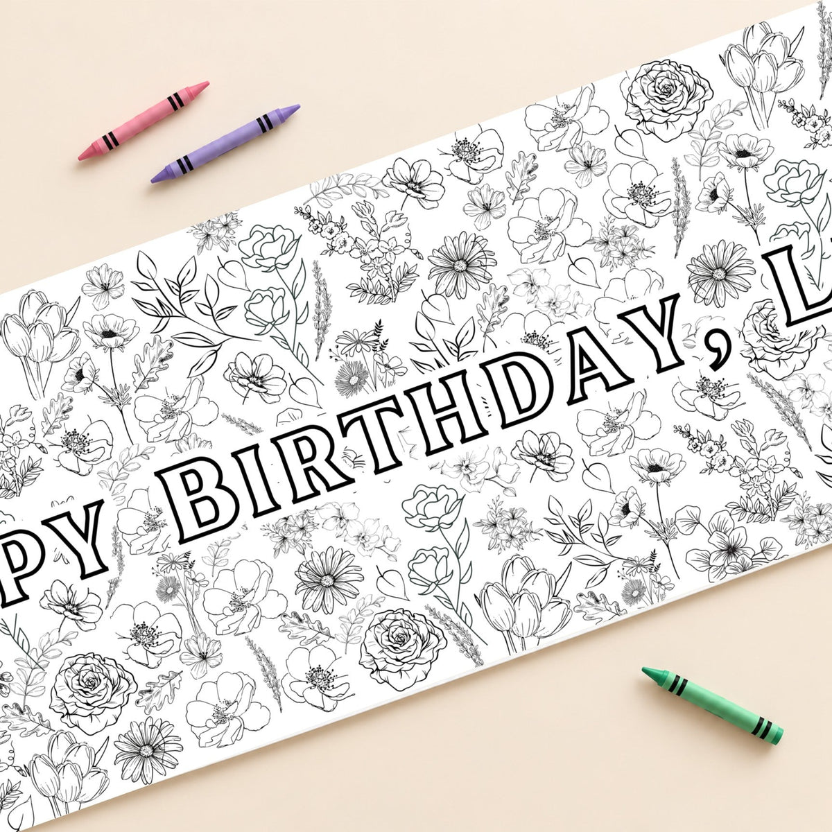 Wildflower coloring banner cover