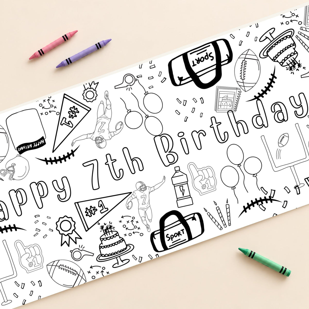 Sports coloring banner cover