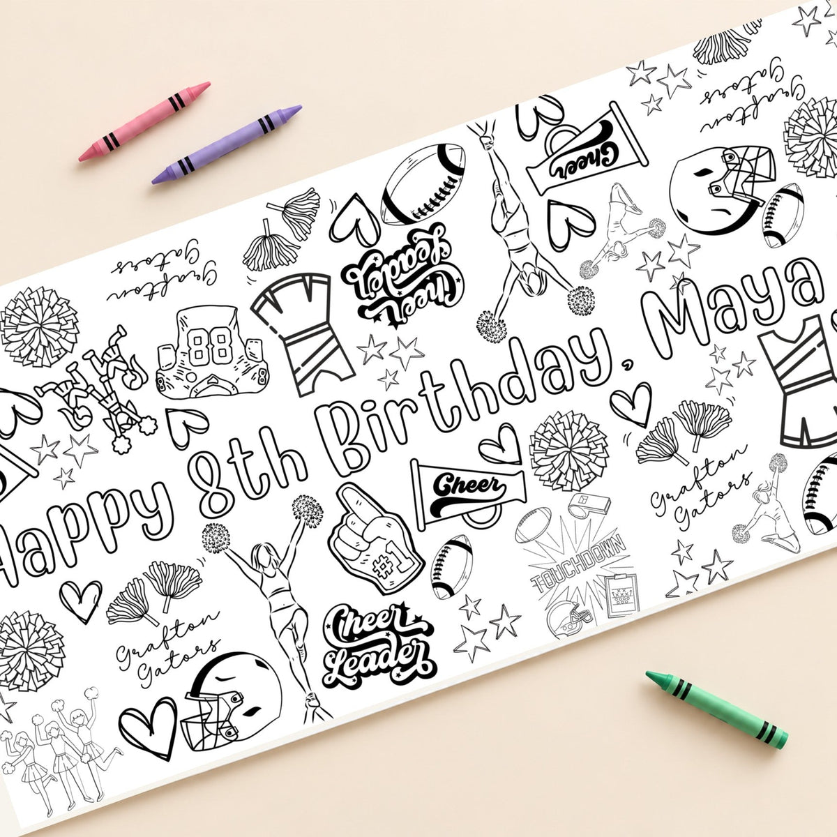 Cheer coloring banner cover