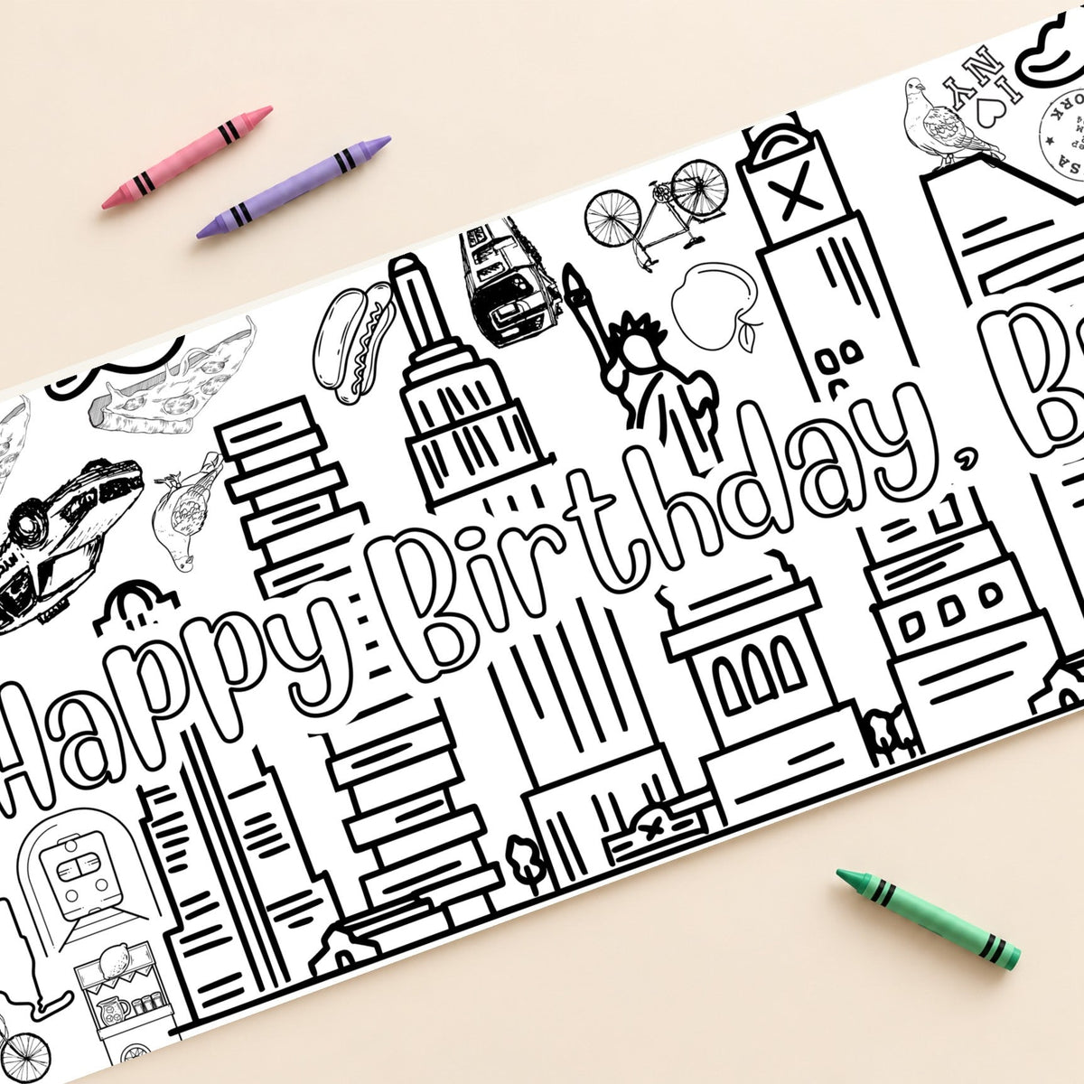 New York City coloring banner cover