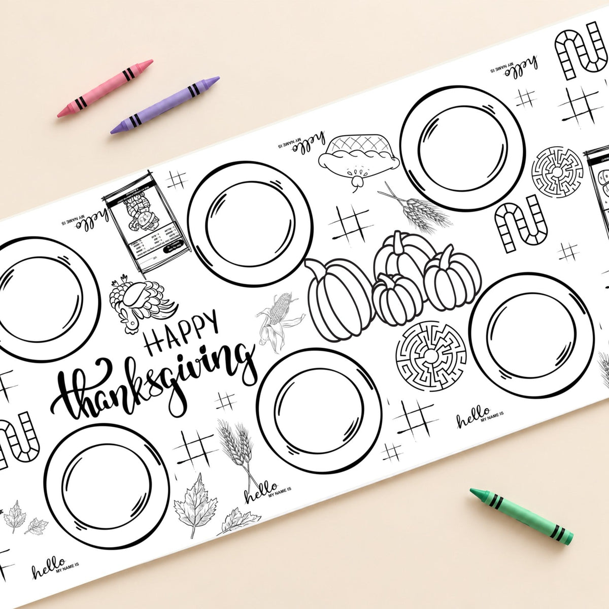 Thanksgiving coloring banner cover