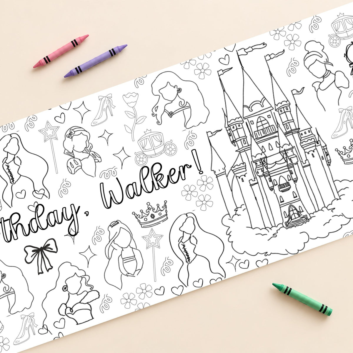Princess coloring banner cover