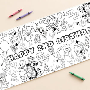 Pooh Bear coloring banner cover