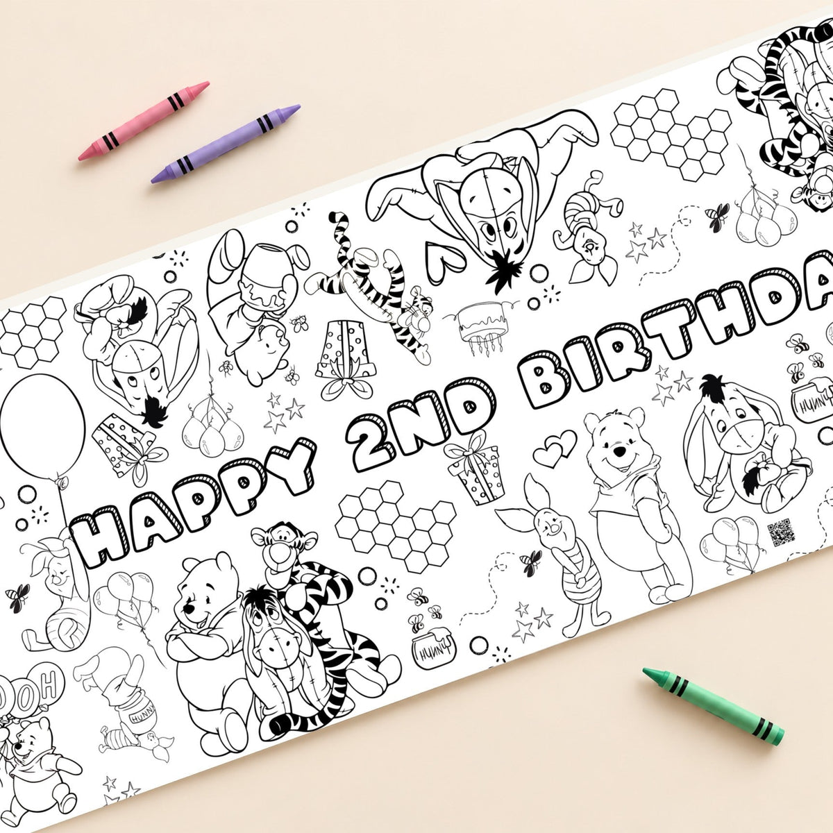 Pooh Bear coloring banner cover