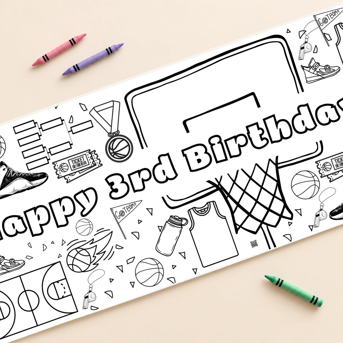 Basketball coloring banner cover